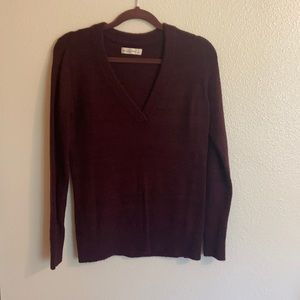 Abercrombie burgundy v neck sweater